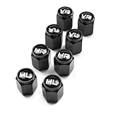 Pitlane Performance® Ventilkappen mit Beschriftung 8er Set; Ventildeckel mit Kennzeichnung ideal zum Einlagern von Winterreifen & Sommerreifen für PKW, SUV, Mottorad UVM. (Schwarz)