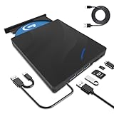 8 in 1 External Blu-ray Drive, DVD/BD Player Blu Ray Burner with USB 3.0 Type-C Portable Blu Ray Drive, Portable 3D CD DVD Burner Optical Bluray Drive for Laptop PC Desktop Windows 11 10 Mac OS