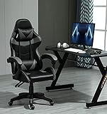 mcc direct Bürostuhl Ergonomisch, Schreibtischstuhl, Drehstuhl, Gaming Sessel, Gaming Stuhl (Grau)