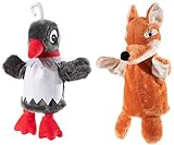 Unser Sandmännchen Handspielpuppenset Frau Elster und Herr Fuchs GRS/PET Plüsch, Grau/Rot, Rotbraun