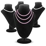 SurePromise One Stop Solution for Sourcing 4 x Schmuck Halter Schmuckständer Halskettehalter Schmuckbüste für Schmuck Aufbewahrung Schwarz