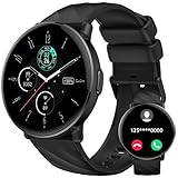 Smartwatch Herren Damen, 1,39" HD Touch Fitnessuhr mit Bluetooth Anruf, 112+ Sportmodi Fitness Tracker Uhr SpO2 Pulsuhr Schlafmonitor Schrittzähle, IP68 Wasserdicht Sport Uhr für Android iOS Schwarz