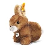 Steiff Hoppel Hase - 14 cm - Kuscheltier für Babys - waschbar - braun gespitzt - sitzend (080081)