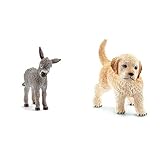 Schleich 13746 - Esel Fohlen & 16396 - Golden Retriever Welpe