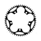 KTKEET 110/130 BCD Kettenblatt 36/38/40/42/44/46/48/50/52/54/56/58/60T 5 Schrauben rund schmal breit Fahrrad Kettenblatt für 9/10/11 Gang Rennrad Faltrad (130BCD 48T)