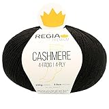 Regia Premium Cashmere, 100G Black Handstrickgarne