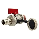 tecuro Kessel Füll- und Entleerungsventil 1/2 Zoll Messing matt verchromt, Sicherheitskappe inkl. Dichtung für sicheren Anschluss