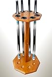 GACCO BILLIARDS Freistehendes Billardqueue-Rack, Pooltisch-Zubehör für 8 Queues, Pool-Queue-Halter, Holzbodenständer, Pool-Queue-Halter für Billard-Spielzimmer (FLOOR-8-OAK)