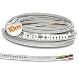 10 Meter Lapp 0028308 LiYY Steuerleitung 8x0,25 mm² I Signalkabel 8 adrig I Lötkabel für Platine I Datenkabel LED Verlängerung Kabel I Datenleitung