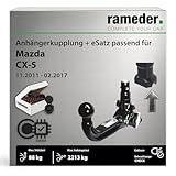 Anhängerkupplung abnehmbar Oris passend für Mazda CX-5 Typ KE Baujahr: 2011-2017 inkl. 13 poligem spezifischen CAN-Bus Elektrosatz | rameder. Komplettsatz - AK41