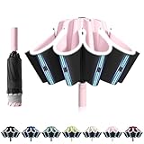 FANSEZQ Sturmfester umgekehrter Regenschirm mit 40 Rippen, regenschirm knirps automatisch auf/zu, Ø 105 cm - Für Damen und Herren (Rosa)