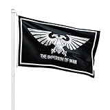 Imperium of Man Warhammer Galactic Empire Adler Flagge, Premium-Banner für Innen- und Außendekoration, 90 x 150 cm