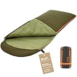 KingCamp Daunen Schlafsack Ultraleicht,Schlafsack Erwachsene Warm 20°C bis 1°C，100% Baumwollgewebe,für Outdoor Camping 3-4 Jahreszeiten 220x80 cm,2.50kg