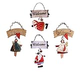 NITNOEI 4 Stück Vintage Eisen hängend, Metall Engel Anhänger, Alter Mann hängend, Weihnachtsanhänger Dekoration, Garten Eisen Dekoration