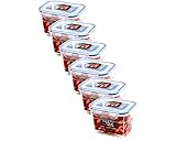 ZIP Premium Lock&Lock HPL312 800 ml Frischhaltedose | Frischhaltebox | Gefrierdose | Vorratsdose, ineinander stapelbar - 6er Set