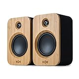 House of Marley Get Together Duo Regallautsprecher - Bluetooth Lautsprecher Stereo Paar mit AUX-Eingang, Holzlautsprecher für Plattenspieler, Handy und PC - Bluetooth Stereo Lautsprecher Boxen