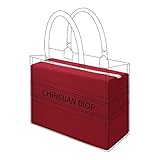 DGAZ Taschenformer Einsatz, Tasche Shaper Einsatz für Dior Book Tote Mini/S/M/L, Satin Tascheneinsatz für Damen Handtasche (Rouge casaque, Small)