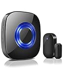 Tür fenster sensor klingel,Kabellose Türsensor mit Magnetsensor, 58 Klingeltöne mit LED-Anzeige für Zuhause/Büro/Geschäfte,600 Fuß Reichweite,durchgangsmelder ladentür,türkontakt alarm,eingang klingel