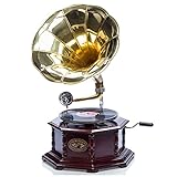 Grammophon Gramophone Trichter Grammofon für Schellack Platten im antik Stil
