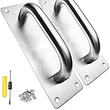 WZYTEU 2 Stück Scheunentor Griff, Edelstahl Torgriff für Scheunen Türen Tore Garagen Schränke Schiebetüren Gartentür Schuppentür mit 8 Schrauben und Schraubendreher