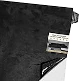Mikrofaserstoff Selbstklebend für Cockpit,Wildleder Optik Kunstleder,Kunstleder Wildleder Optik Stretch Dehnbar Stoff Velours (Schwarz, 150 * 40cm)