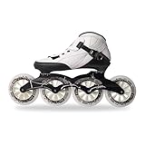 Speed ​​Skates Inline Professional for Erwachsene, 4 X 90–110 Mm Räder, Einreihig, Verstellbar, Leicht, Renn-Skates for Anfänger Und Jugendliche, Fitness-Skating, Rollschuhe, Unisex(White,45)