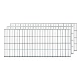 Doppelstabmatten, 3 Stück, Gesamtlänge 6 Meter, Höhe & Farbe wählbar - Drahtstärke: 6/5/6 mm - Maschung: 200 x 50 mm (L 6 m, H 83 cm, Anthrazit)