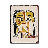 MEIXI MOBILE Pablo Picasso Metallschild mit Menschengesicht, Vintage-Stil, Wanddekoration, 30,5 x 40,6 cm