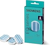 Siemens Entkalkungstabletten TZ80002A, 3 Stück, entfernt Kalkablagerungen und schützt vor Korrosion, Original-Zubehör, passend für Kaffeevollautomaten der Reihen EQ, surpresso und Einbauvollautomaten