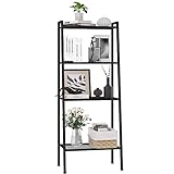 fevarbord Badregal Regal mit 4 Ablagen Pflanzenregal Standregal Bücherregal Aufbewahrungsregal 35T x 60B x 147H cm golden