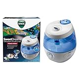 Wick SweetDreams Kaltluft-Luftbefeuchter mit Lichtprojektion – Für Kinder- und Babyzimmer – Für Räume bis zu 35 m² – Pad mit ätherischen Ölen inklusive – Leise Ultraschall-Technologie – WUL575