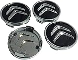 Nemeae Nabendeckel 4 STÜCKE 60mm für Citroen C2 C3 C4 C5 C1 Elysee Berling Xsara Picasso Saxo Cactus DS3 DS4 DS6 Car Rad Center Hub Cap Auto Felgen Abdeckung Badge Emblem Aufkleber Radnabenkappen