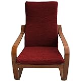 Dorian Home Kissenbezug für Poang-Sessel, aus elastischer Stricktechnik, praktischer Bezug, maschinenwaschbar, bügelfrei (Rubin)