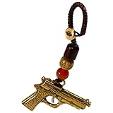 Gexifei Retro Messing kreative Mini Pistole Handwerk Metall Schlüsselanhänger Anhänger Anhänger Sammlung