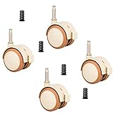 ZoeTekway 4er Lenkrollen für Kindermöbel Set mit 10,5 mm Hülse Stift, leise möbel Gummirollen mit bremse, für klein kinderbett babybett stubenwagen Trolleys freilaufend beistellbett