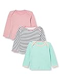 Care Baby Langarmshirts aus weicher gerippter Baumwolle, 3er Pack Rose (534), 74