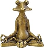 Norhogo Yoga-Frosch-Frosch, Metall Meditierende Frosch-Statue, Desktop Garten-Frosch-Statue lustig für Dekoration für drinnen, draußen, Dekoration,Gartenpflanzen-Bonsai-Dekoration