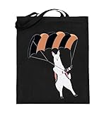 Chorchester Ideal für Gleitschirm und Alpaka Fans - Jutebeutel (mit langen Henkeln) -38cm-42cm-Schwarz