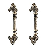 Relaxdays Möbelgriffe Vintage, 2 Stück, Türgriffe antik für Schränke, Schubladen, Schiebetüren, Gusseisen, 20 cm, Bronze