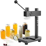 WEIZIIA Dosenverschließmaschine, manuelle Verschließmaschine aus Aluminium, tragbare Dosenverschließmaschine mit Niederdruck, höhenverstellbar, kein Strom erforderlich für 30–170 mm Dosen Black