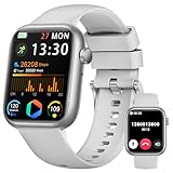 Smartwatch Damen Herren, 1.83" HD Touch Fitness Tracker mit Telefonfunktion/Blutdruckmessung/Pulsuhren/Schlaftracker,Schrittzähler, 120+ Sportmodi, IP68 Wasserdicht Fitnessuhr&Sportuhr für Android iOS