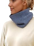 Prettystern Rippstrick Herren Damen Kaschmir Loop-Schal Cashmere Krageneinsatz Rundschal Winter Rollkragen Schlauch-Schal Blau