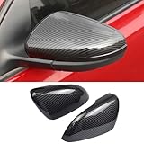 Kakulkomen 1 Paar Rückspiegel-Abdeckungen links rechts Seitenspiegel Abdeckungen Kappen für Volks-wagen Golf 6 VI MK6 GTI R Line R20 Tour-an (Kohlefaser-Muster)