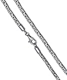 Avesano Königskette 925 Silber Herren Halskette 4 mm Silberkette handgearbeitet massiv mit Schmuck Box Länge 60 cm verfügbar 101093-060