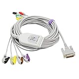 Kompatibel mit Schiller AT10 AT10 Plus AT101 AT102 AT102-Plus EKG-Kabel, 10 Leitungen, IEC-Drähte, 4,0 mm, europäischer Standard-Stecker, 15 Pins, CE/FDA-genehmigt