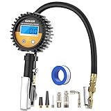 GEKER Digitaler Reifendruckmesser Reifenfüller 255 PSI Reifenfüll-Messgerät mit LCD-Bildschirm,Reifenfüllgerät für Autos, LKW, Wohnwagen, Geländewagen, Transporter, Schwarz