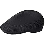 Kangol Tropic 507 Ventair Flatcap Schirmmütze Schiebermütze Sommercap Herren - mit Schirm Sommer Frühling-Sommer - M (56-57 cm) schwarz