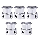 Saipor 5 Stück GT2 Zahnscheibe 20 Zähne Bohrung 5mm Aluminium GT2 Riemenscheibe 3D-Druckerteile für 3D Drucker Reprap 6mm Breite Zahnriemen