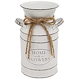Soyizom Verzinkte Metallvase für Zuhause, Blumendekoration, rustikale Bauernhausvasen für Blumen, Vintage-Milchdose, dekorative Blumenvasen für Bauernhaus, Tafelaufsätze, Tischdekoration