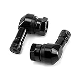 QWORK® Motorrad Winkelventil Alu Eckventil, 90 Grad Metallventile Reifen Ventil mit Gummidichtung für Motorrad Fahrrad, 2 Stück